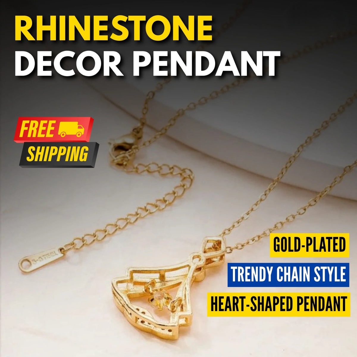 Rhinestone Pendant Necklace for Women – Elegant Sparkling Jewelry