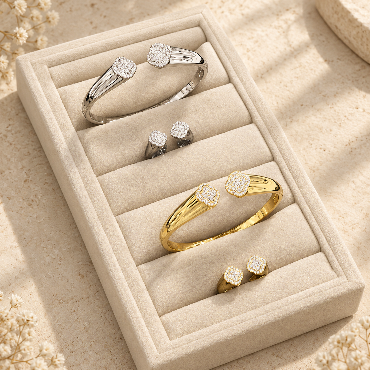Modern Open Bar Radiance Kada Set For Women's