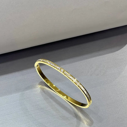 Elegant Slim Crystal-Line Bangle