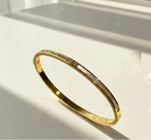 Elegant Slim Crystal-Line Bangle