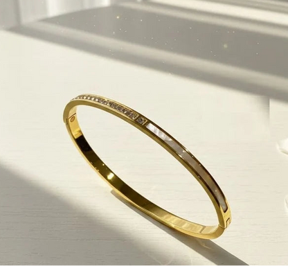Elegant Slim Crystal-Line Bangle