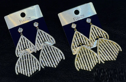 Luxury Floral Crown Zircon Drop Earrings – Elegant Statement Jewelry for Women