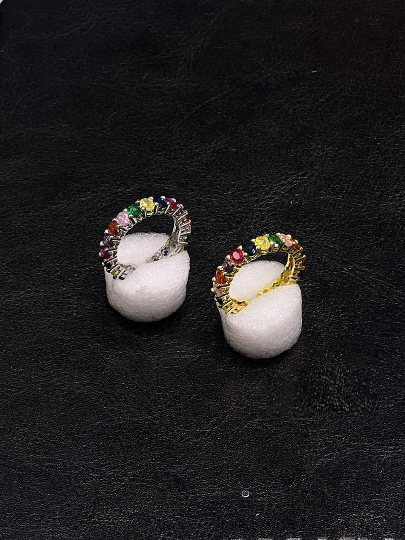 Luxury Rainbow Crystal Eternity Ring - Color full Gems Used – Gold & Silver Color