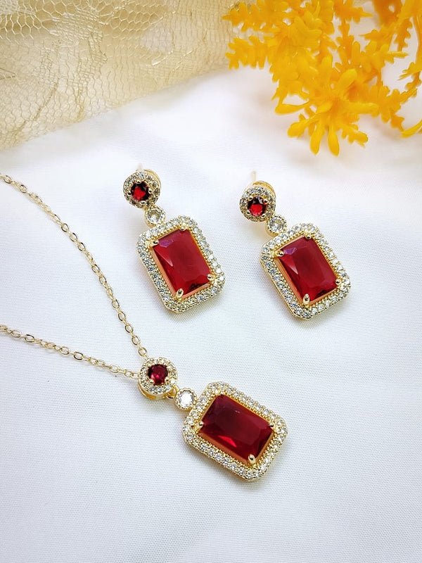 Royal & Luxury Gemstone Jewelry Set – Elegant Necklace & Earrings
