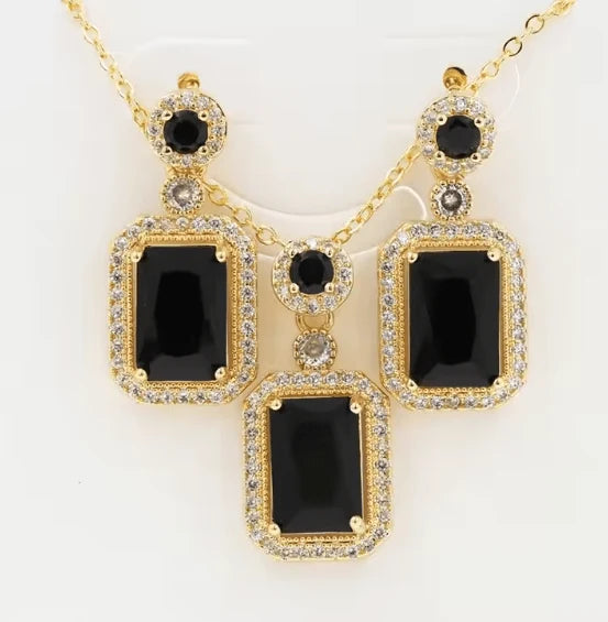 Royal & Luxury Gemstone Jewelry Set – Elegant Necklace & Earrings