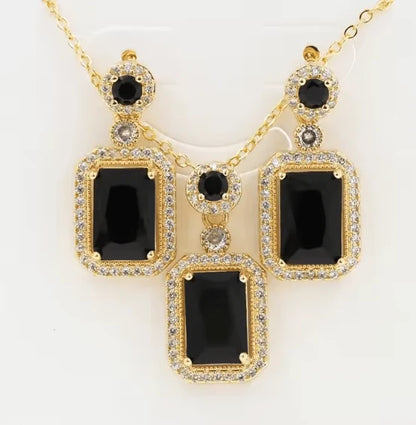 Royal & Luxury Gemstone Jewelry Set – Elegant Necklace & Earrings