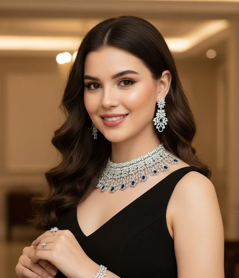 Sapphire Grace Diamond Choker Set